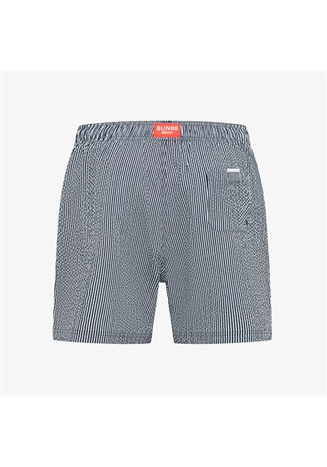 Shorts mare in nylon a righe blu navy/bianco AX SUN68 | H3611288 0701